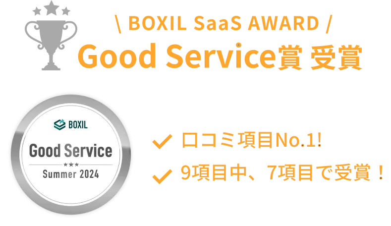 BOXILSaaSAWARDGoodService賞受賞